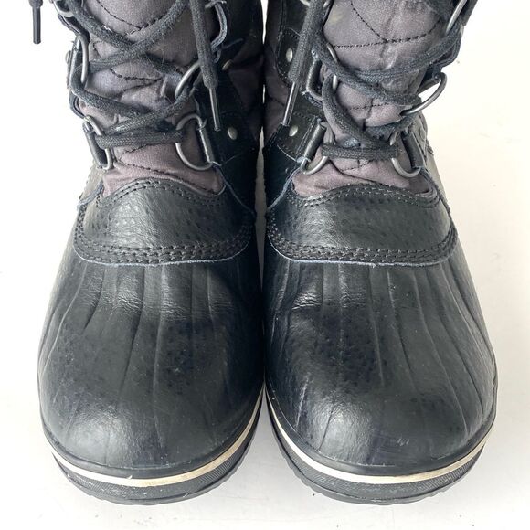 SOREL Black Fur-Lined Lace-Up Waterproof Winter Boots Sz 11 Outdoor Ski Resort - Picture 5 of 16